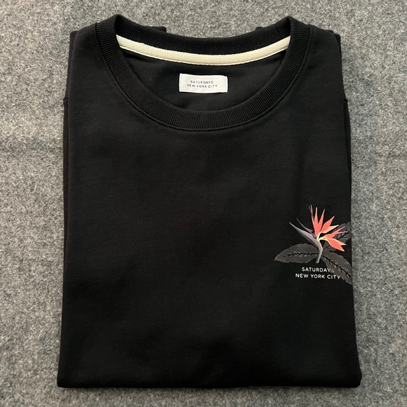 SATURDAYS NYC 2018 "Bowery Paradise" Black Crewneck Sweatshirt MEDIUM NWT - Picture 13 of 13